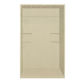 Style Selections 95.75 in H x 60 in W x 36 in L Almond Sky Solid Surface Wall 5 Piece Alcove Shower Kit