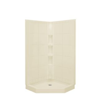 Sterling Intrigue 79.125 in H x 40.25 in W x 40.25 in L Almond Neo Angle 3 Piece Corner Shower Kit