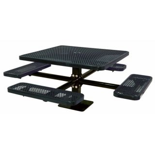 Ultra Play 6 ft 6 in Black Steel Square Picnic Table