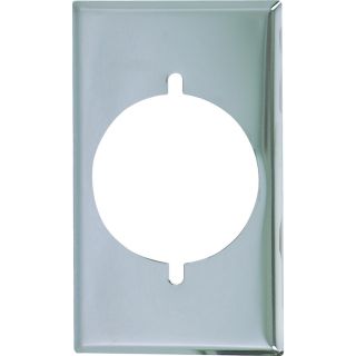 Cooper Wiring Devices 1 Gang Chrome Standard Single Receptacle Metal Wall Plate