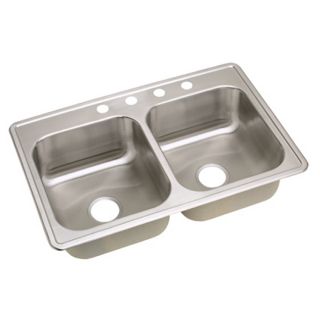 Elkay Tradition Double Basin Drop In Stainless Steel Kitchen Sink