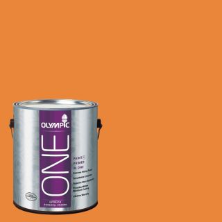 Olympic One 114 fl oz Interior Eggshell Pumpkin Pleasure Latex Base Paint and Primer in One with Mildew Resistant Finish