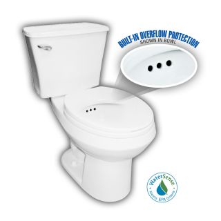Penguin Toilets White 1.28 GPF (4.85 LPF) 12 in Rough In WaterSense Round 2 Piece Comfort Height Toilet
