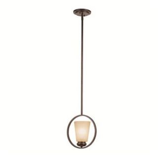 Bel Air Lighting 5 1/8 in W Oil Rubbed Bronze Mini Pendant Light with White Shade