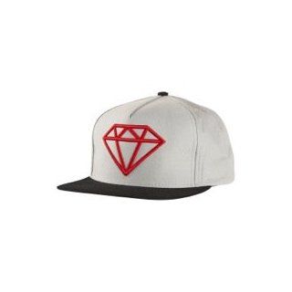 Diamond Supply Co Rock Logo Snapback   Men's ( Grey/Red ) at  Mens Clothing store