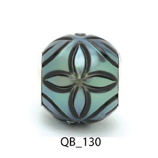Authentic Galatea Black Tahitian South Sea Pearl Queen Bead QB 130 Link Charm Bracelets Jewelry