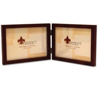 Lawrence Frames Hinged Double (Horizontal) Walnut Wood Picture Frame, Gallery Collection, 5 by 7 Inch