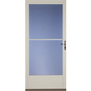 Pella Poplar White Mid View Tempered Glass Storm Door (Common 81 in x 32 in; Actual 80.78 in x 33 in)