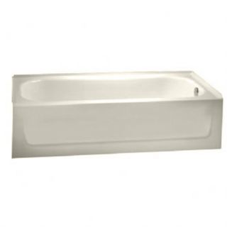 American Standard New Salem 60 in L x 30 in W x 14.25 in H Linen Enameled Steel Rectangular Skirted Bathtub with Right Hand Drain