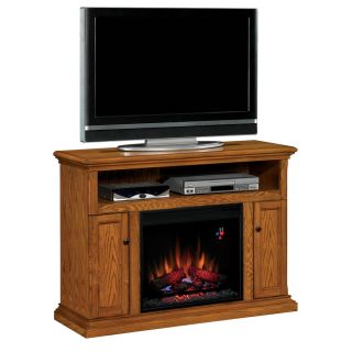 Chimney Free 47.25 in W 4,600 BTU Antique Oak Wood and Metal Wall Mount Electric Fireplace with Thermostat and Remote Control