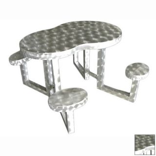 Ofab Gray Cast Aluminum Picnic Table