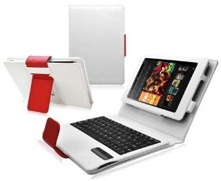 Ionic Bluetooth Keyboard Tablet Stand Leather Case for  Kindle Fire HD 8.9 Kindle Fire HD Tablet (White Red)[Doesn't fit Kindle Fire HD 7 Inch] Kindle Store
