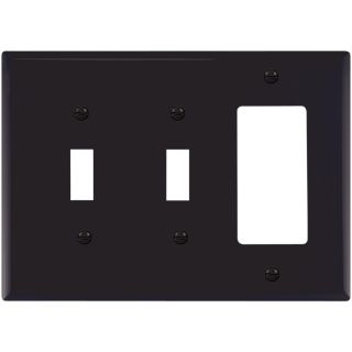 Cooper Wiring Devices 3 Gang Black Combination Nylon Wall Plate