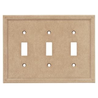Somerset Collection 3 Gang Sienna Standard Toggle Cast Stone Wall Plate