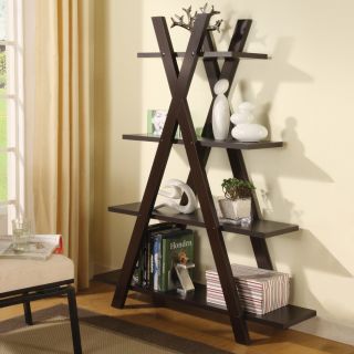 Coaster Fine Furniture Cappuccino 59 in 4 Shelf Ladder Bookcase