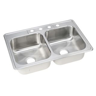 Elkay Double Basin Drop In Stainless Steel Kitchen Sink