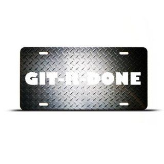 Git R Done Redneck Diamondback Airbrushed License Plate Wall Sign Tag Automotive