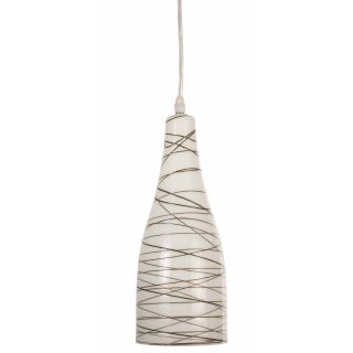 Checkolite International Art Glass 4.72 in W Brushed Nickel Mini Pendant Light with Textured Shade