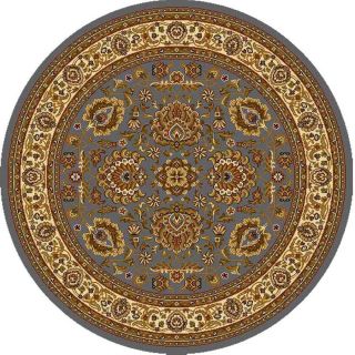 Home Dynamix Brussels 5 ft 2 in x 5 ft 2 in Round Blue Floral Area Rug
