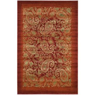 Safavieh 9 ft x 12 ft Red Paisley Area Rug