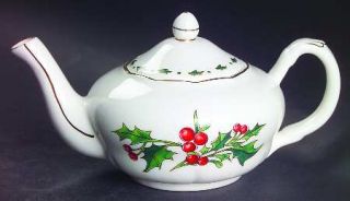 Waldman House A Cup Of Christmas Tea Individual Teapot & Lid, Fine China Dinnerw