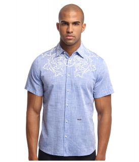 Just Cavalli Slim Fit Button Up Mens Long Sleeve Button Up (Blue)