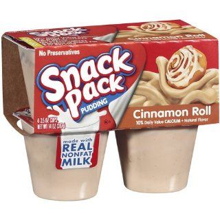 Hunt's Snack Pack Pudding Cinnamon Roll   3.25 oz (6 pack)  Grocery & Gourmet Food