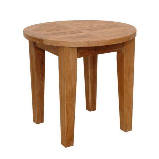 Anderson Teak Brianna 20 in x 20 in Natural Wood Round Patio Side Table