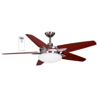 Litex 52 in Brushed Nickel Downrod Mount Ceiling Fan with Light Kit and Remote