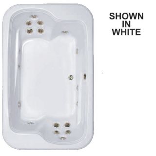 Watertech Whirlpool Baths Designer 71.5 in L x 44.5 in W x 25.375 in H 2 Person White Rectangular Whirlpool Tub