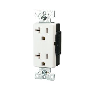 Cooper Wiring Devices 20 Amp White Decorator Duplex Electrical Outlet