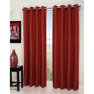 allen + roth Queen City 84 in L Geometric Red Grommet Curtain Panel