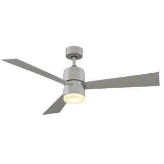 Fanimation Zonix 52 in Brushed Nickel Outdoor Downrod Mount Ceiling Fan with LED Light Kit and Remote