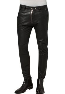 Diesel   POLASKIA   Leather trousers   black