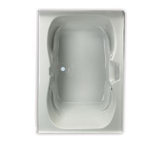Laurel Mountain Alcove Plus 59.75 in L x 41.75 in W x 22 in H 2 Person White Hourglass in Rectangle Whirlpool Tub