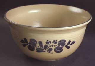Pfaltzgraff Folk Art Dough Bowl, Fine China Dinnerware   Blue Floral Design On T
