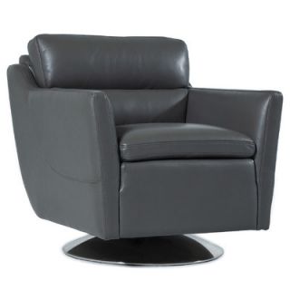 Hokku Designs Leo Top Grain Leather Chair # 528 Swivel Chair