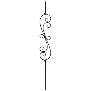 Creative Stair Parts Powder Coated Wrought Iron Scroll Baluster (Common 44 in; Actual 44 in)