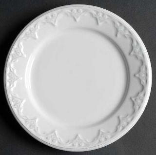 Matceramica Batalha White Salad/Dessert Plate, Fine China Dinnerware   All White