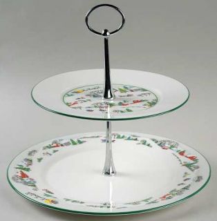 Lenox China Sleighride 2 Tiered Serving Tray (Dinner & Salad Plate), Fine China