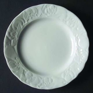 Tienshan Cornucopia Salad Plate, Fine China Dinnerware   White, Embossed Fruit R