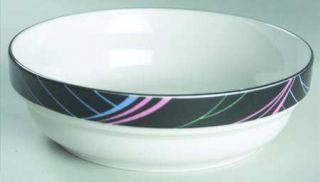 Sango Escapade Coupe Cereal Bowl, Fine China Dinnerware   Multicolor Stripes On