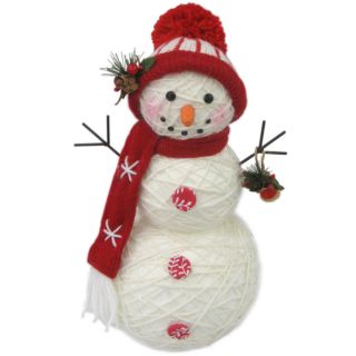 Holiday Living Christmas Fabric 11 in Foam Snowman with Scarf Freestanding Holiday Decoration