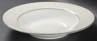Noritake Manassa Large Rim Soup Bowl, Fine China Dinnerware   Empire, White Lace