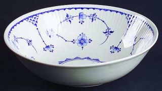 Furnivals Denmark Blue Coupe Cereal Bowl, Fine China Dinnerware   Blue Flowers&S