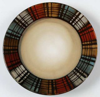 222 Fifth (PTS) Leyland Salad Plate, Fine China Dinnerware   Multicolor Plaid Ri