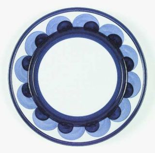 Arabia of Finland Paju Dinner Plate, Fine China Dinnerware   Blue Design, Rim