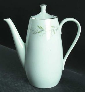 St Regis 101 Coffee Pot & Lid, Fine China Dinnerware   White Flowers,Green Leave