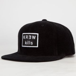 Kr3w Kills Corduroy Mens Snapback Hat Black One Size For Men 238548100