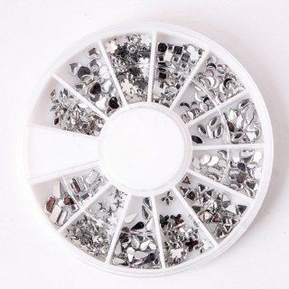 12 Clear Different Shape Rhinestones Nail Art Tips Uv Acrylic Decorating Wheel  Manicure Kits  Beauty